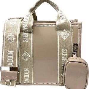Steve Madden Taupe Tote with Pouch and Strap